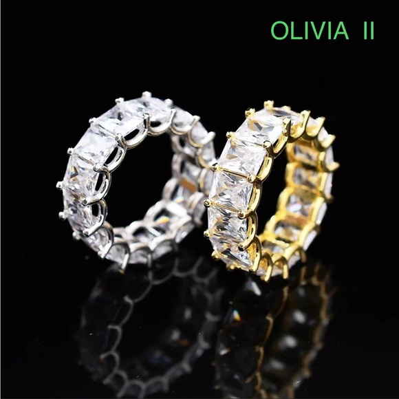 9TCW AAA CZ Oval Cut Eternity Wedding Band Ring - Picture 10 of 16